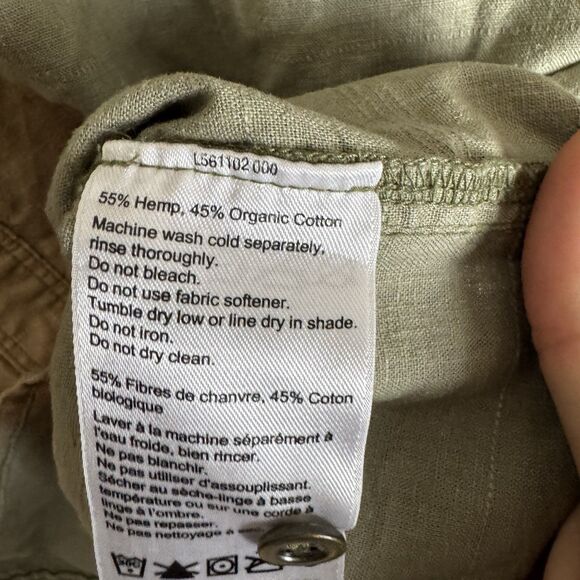 Outdoor Research Shirt Mens Small Green Short Sleeve Button Up Hemp Blend - Picture 4 of 8